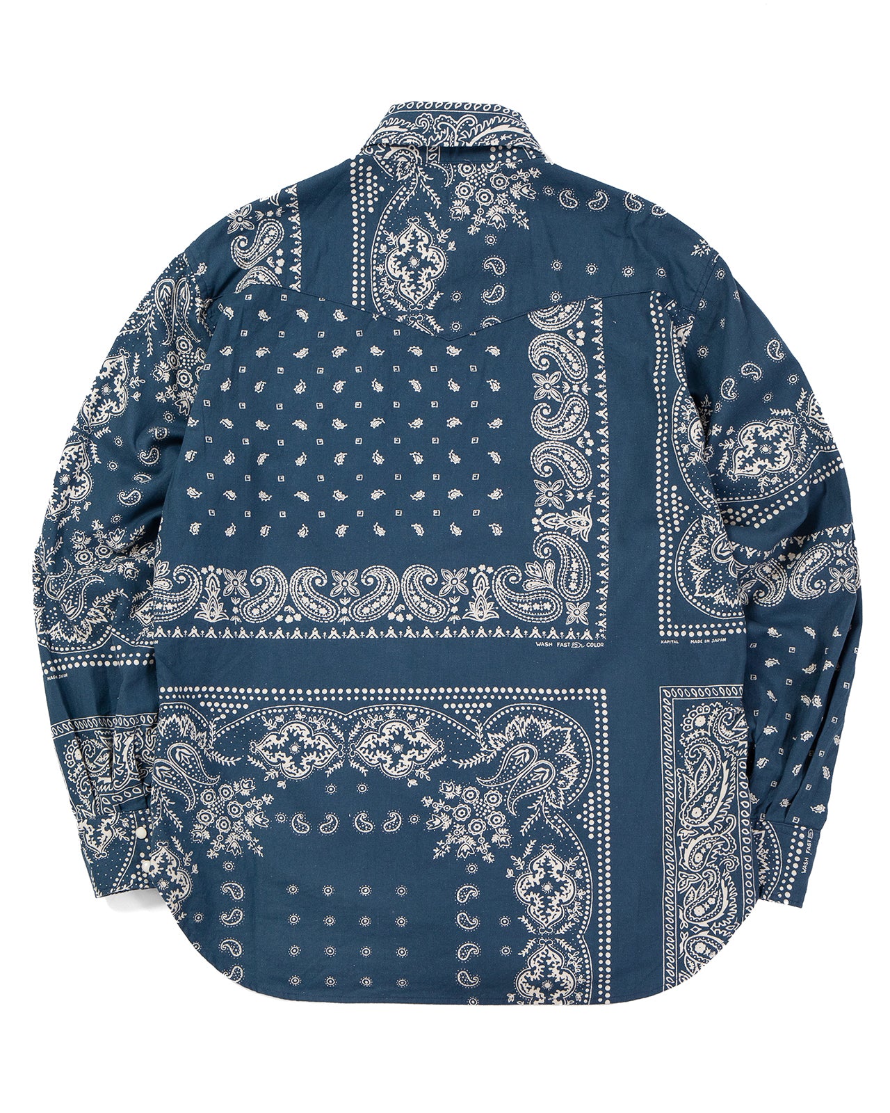 Kapital Viyella Flannel Bandanna Husky Western Shirt, Navy - Image 3