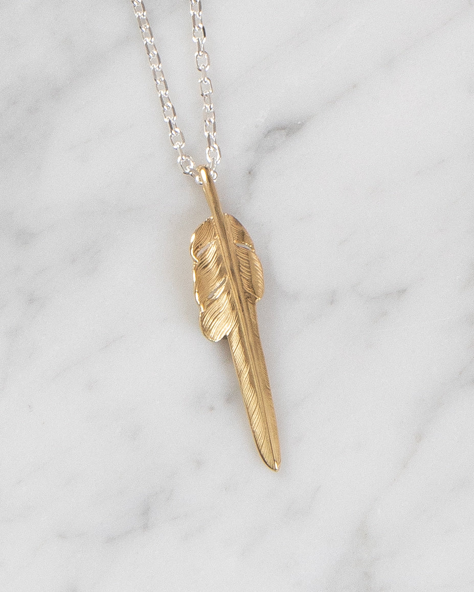 Larry Smith 18K Gold Kazekiri Feather, Medium (Right) - Image 2