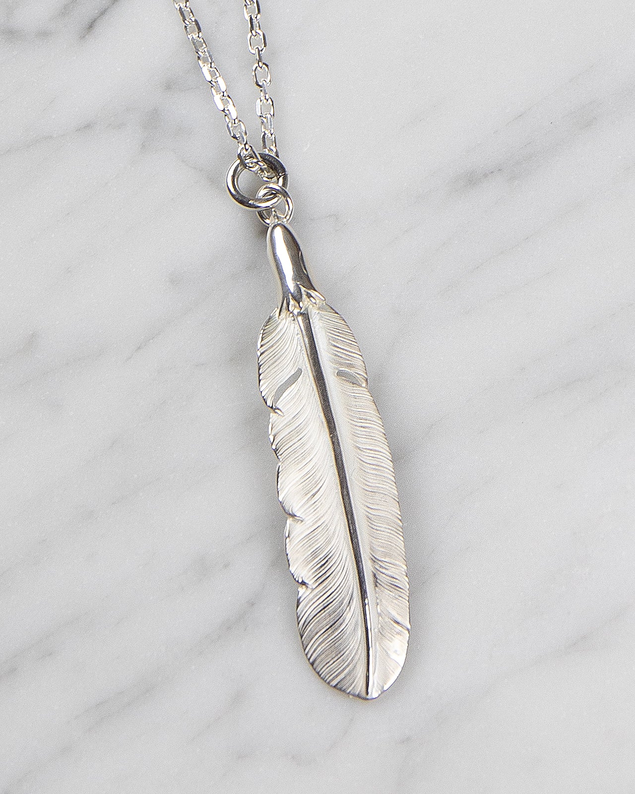Larry Smith Silver Eagle Head Plain Feather, Right - Image 2