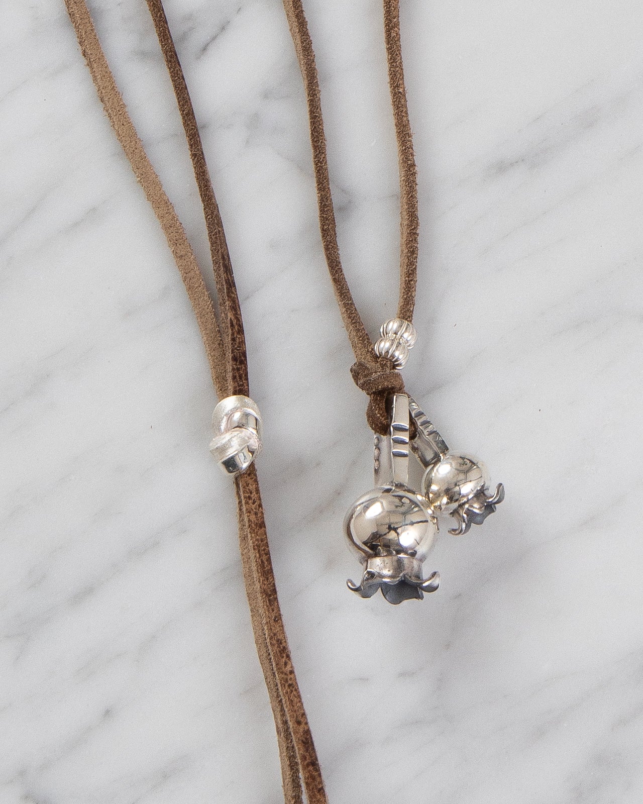 Larry Smith Squash Blossom Necklace Combination, Light Brown - Image 2