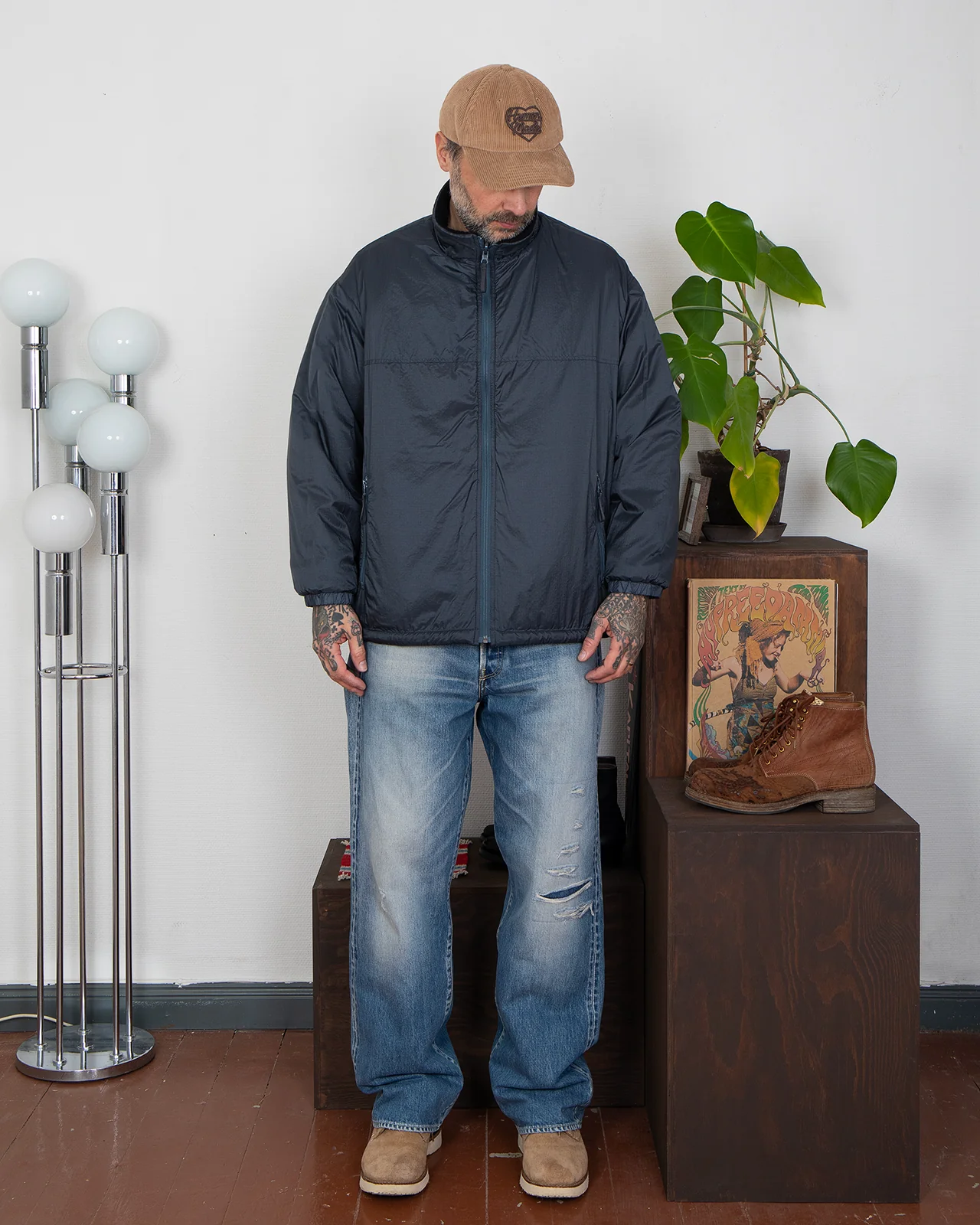 Porter Classic Fleece Liner Nylon Zip-Up Jacket, Black - Image 7