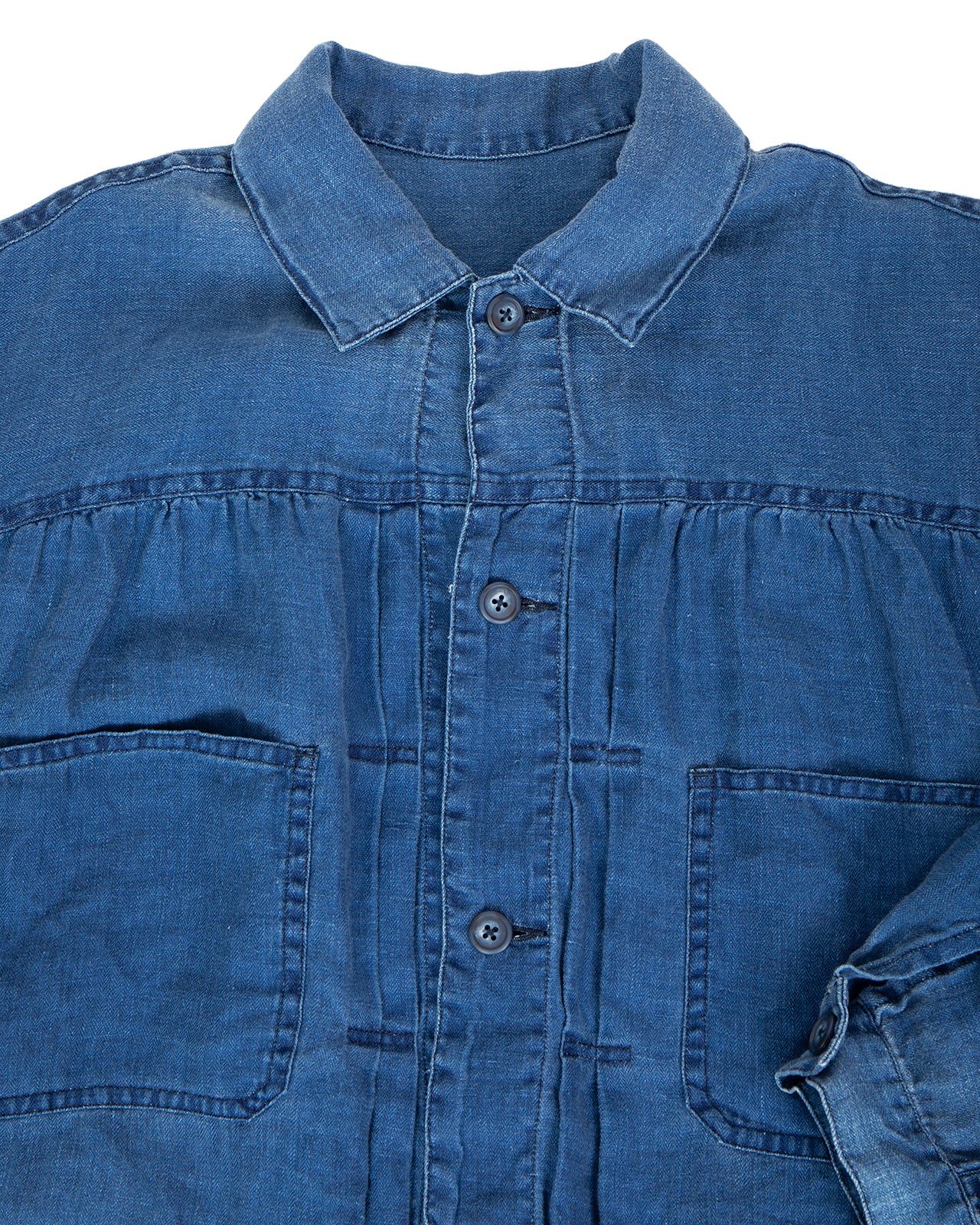 Porter Classic Indigo Linen Short Jacket - Image 3