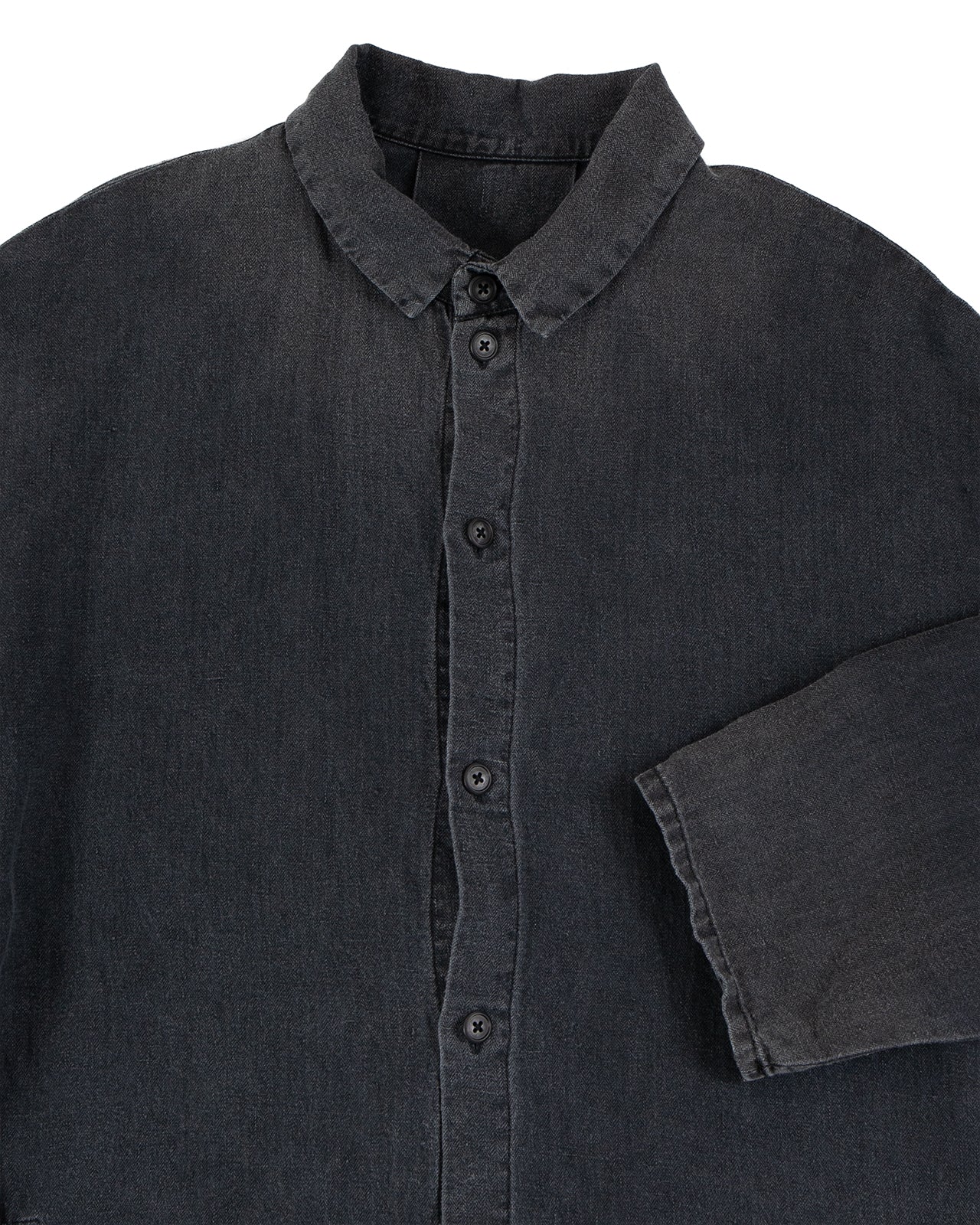 Porter Classic Linen Shirt Jacket, Black - Image 4